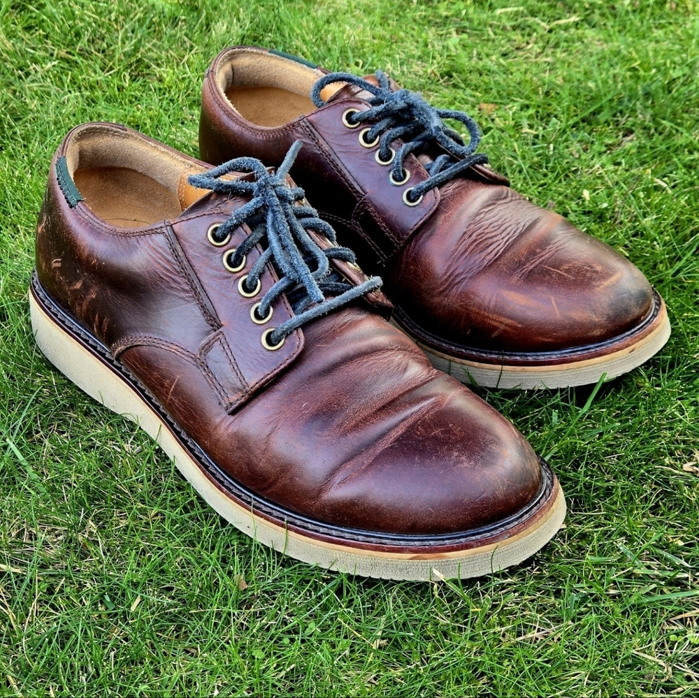 Men's Brown Leather Shoes Rugged Workwear Eastland Oxfords Vibram size 8 Redwing